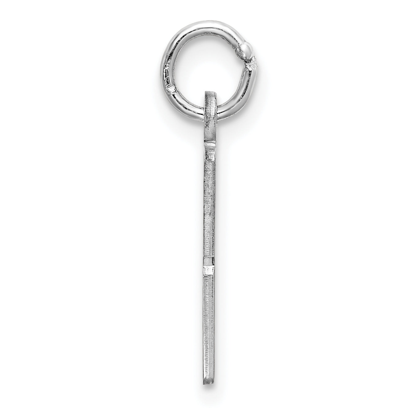 Sterling Silver Rhodium-plated Small Elongated Pol Number 48 Charm Secondary image