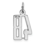 Sterling Silver Rhodium-plated Small Elongated Pol Number 48 Charm