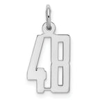 Sterling Silver/Rhodium-plated Elongated Number 48 Charm