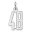 Sterling Silver/Rhodium-plated Elongated Number 48 Charm
