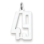 Sterling Silver/Rhodium-plated Elongated Number 49 Charm
