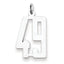 Sterling Silver/Rhodium-plated Elongated Number 49 Charm