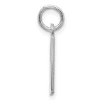 Sterling Silver Rhodium-plated Small Elongated Pol Number 50 Charm