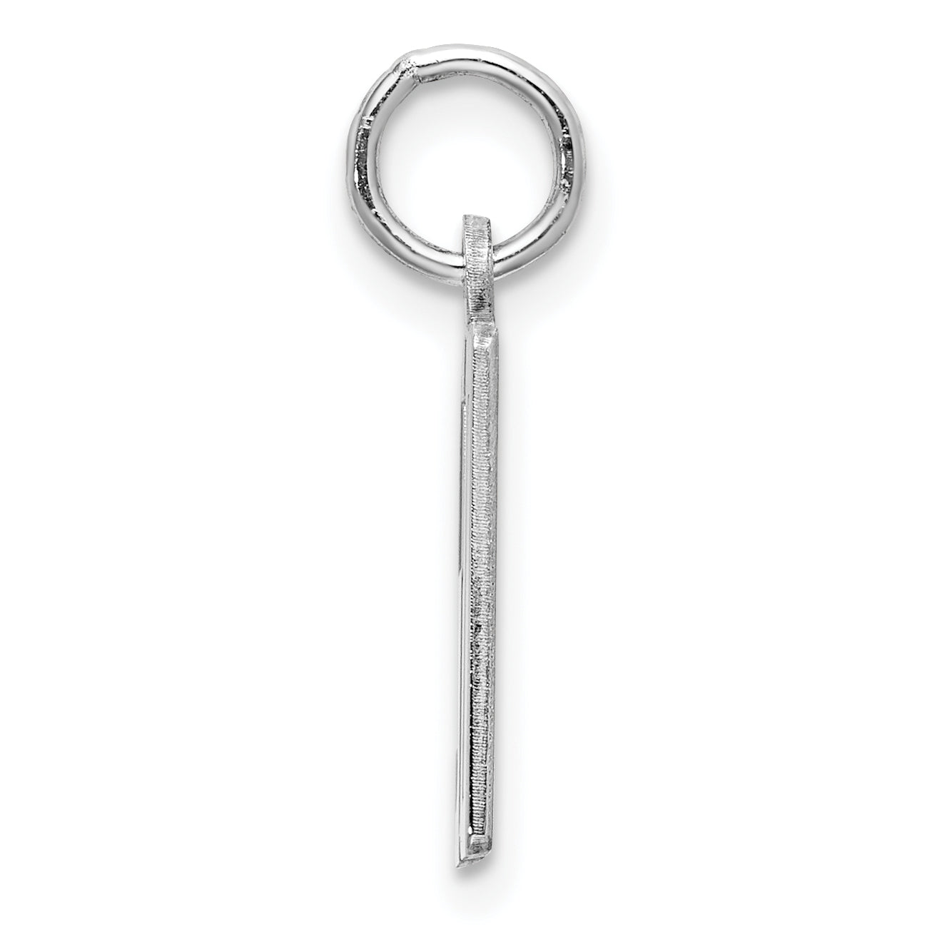 Sterling Silver Rhodium-plated Small Elongated Pol Number 50 Charm