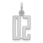 Sterling Silver Rhodium-plated Small Elongated Pol Number 50 Charm
