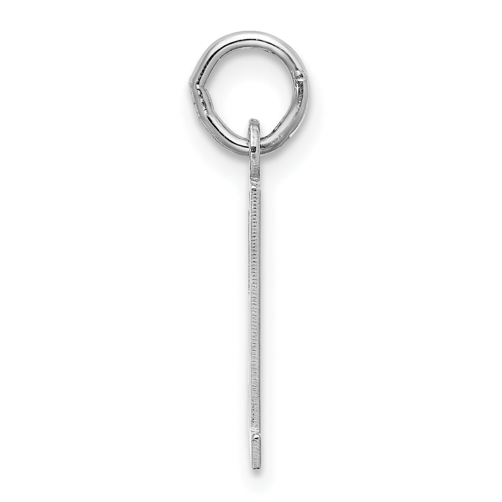 Sterling Silver Rhodium-plated Small Elongated Pol Number 51 Charm