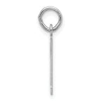 Sterling Silver Rhodium-plated Small Elongated Pol Number 51 Charm