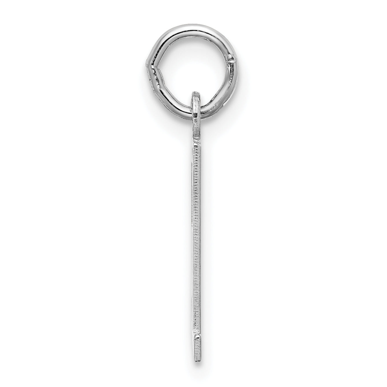 Sterling Silver Rhodium-plated Small Elongated Pol Number 51 Charm