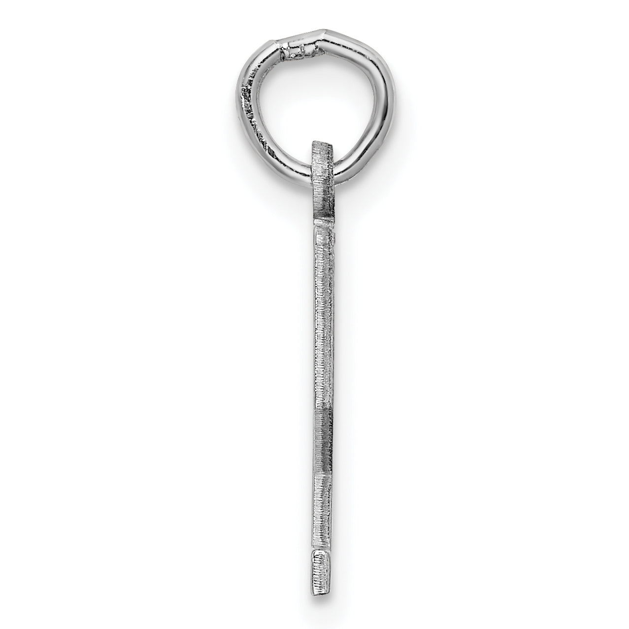 Sterling Silver Rhodium-plated Small Elongated Pol Number 52 Charm Secondary image