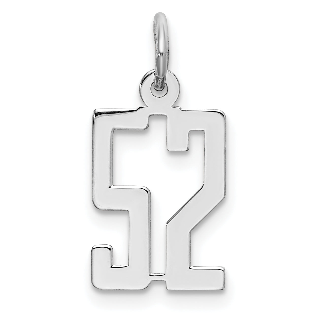 Sterling Silver/Rhodium-plated Elongated Number 52 Charm Main image