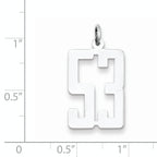 Sterling Silver Rhodium-plated Small Elongated Pol Number 53 Charm
