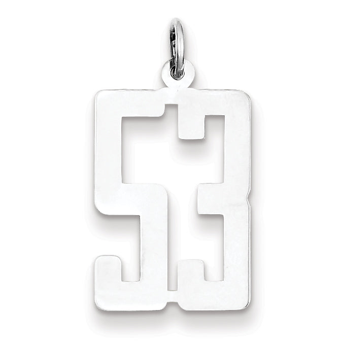 Sterling Silver/Rhodium-plated Elongated Number 53 Charm Main image