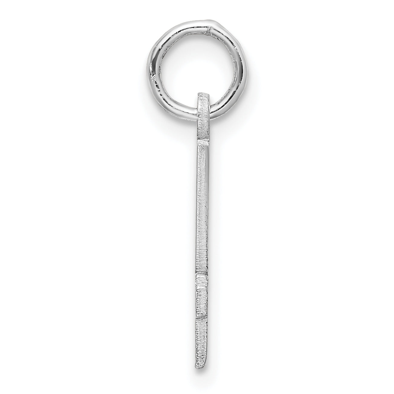 Sterling Silver Rhodium-plated Small Elongated Pol Number 54 Charm