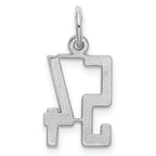 Sterling Silver Rhodium-plated Small Elongated Pol Number 54 Charm