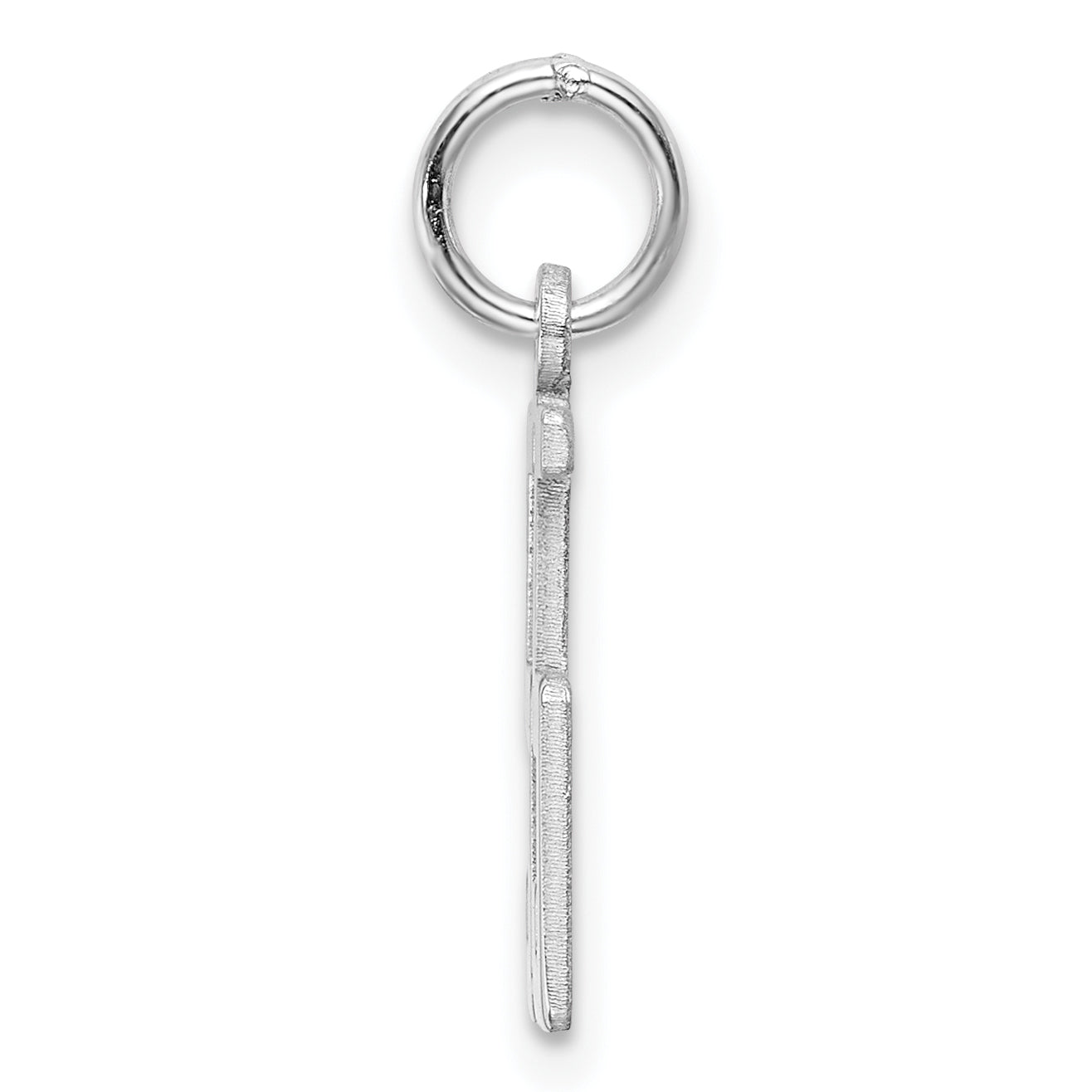 Sterling Silver Rhodium-plated Small Elongated Pol Number 55 Charm