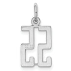 Sterling Silver Rhodium-plated Small Elongated Pol Number 55 Charm