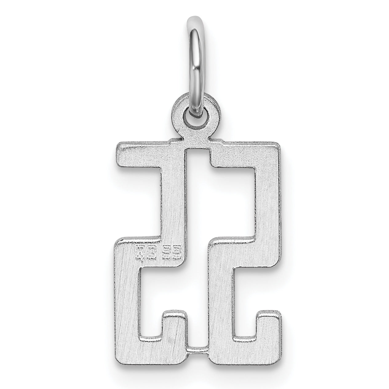 Sterling Silver Rhodium-plated Small Elongated Pol Number 55 Charm