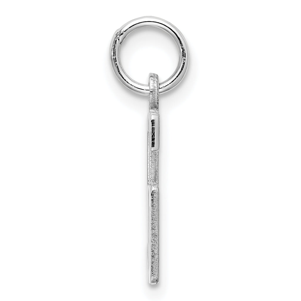 Sterling Silver Rhodium-plated Small Elongated Pol Number 56 Charm
