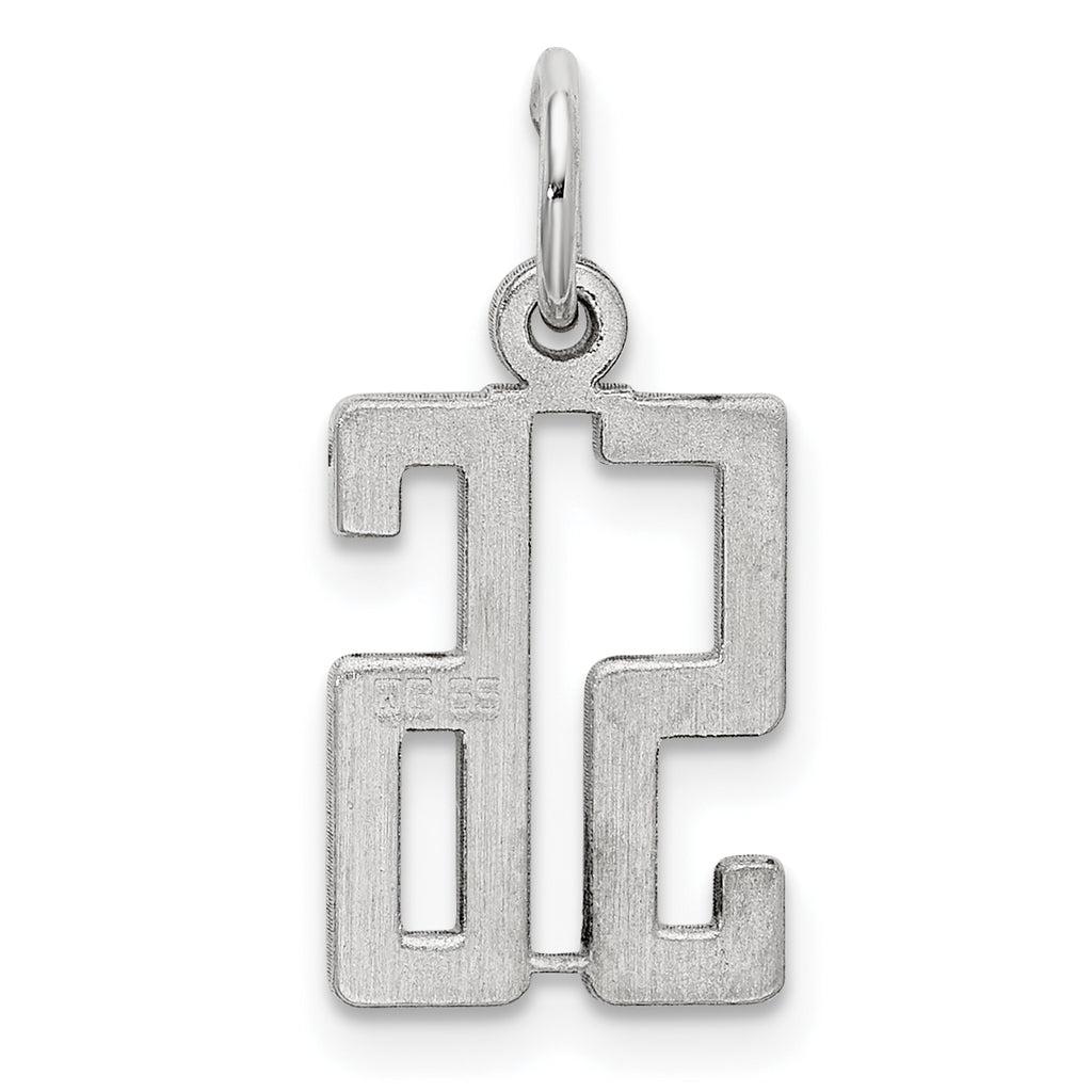 Sterling Silver Rhodium-plated Small Elongated Pol Number 56 Charm