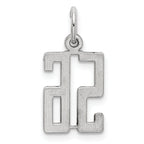 Sterling Silver Rhodium-plated Small Elongated Pol Number 56 Charm