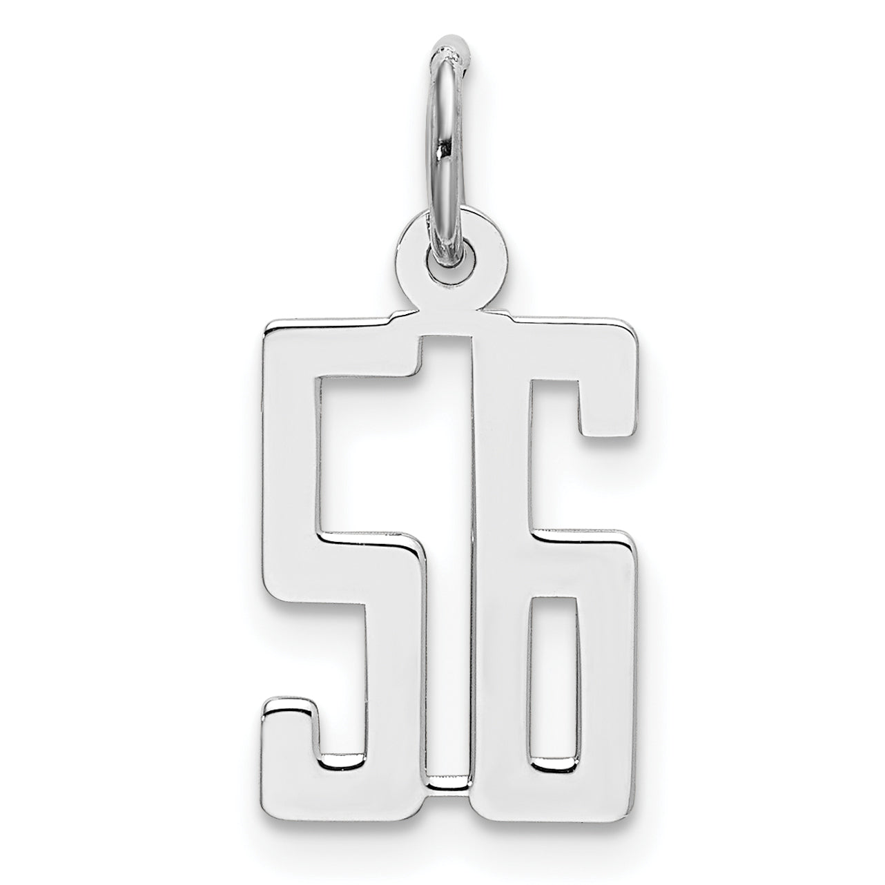 Sterling Silver/Rhodium-plated Elongated Number 56 Charm Main image