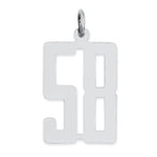 Sterling Silver/Rhodium-plated Elongated Number 58 Charm