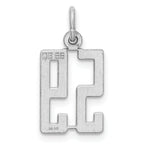 Sterling Silver Rhodium-plated Small Elongated Pol Number 59 Charm