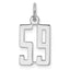 Sterling Silver/Rhodium-plated Elongated Number 59 Charm