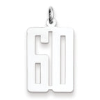 Sterling Silver/Rhodium-plated Elongated Number 60 Charm