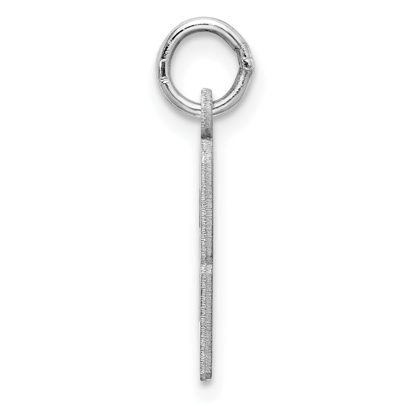 Sterling Silver Rhodium-plated Small Elongated Pol Number 63 Charm Secondary image