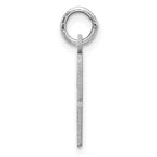 Sterling Silver Rhodium-plated Small Elongated Pol Number 63 Charm