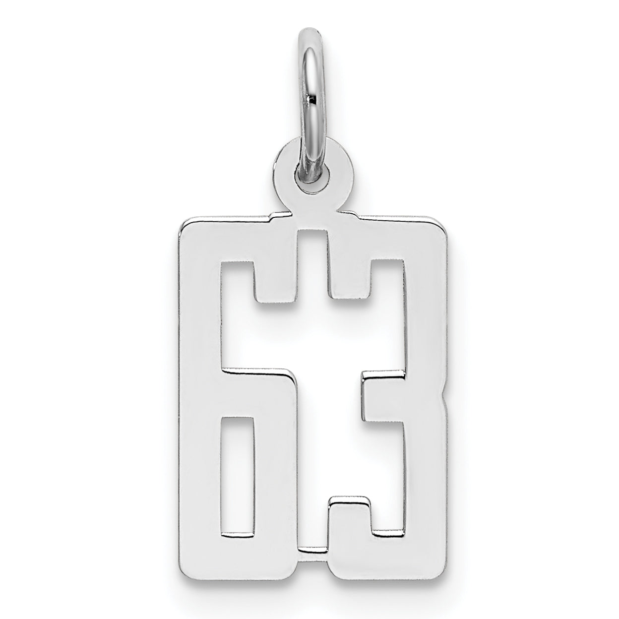Sterling Silver/Rhodium-plated Elongated Number 63 Charm Main image