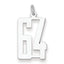 Sterling Silver/Rhodium-plated Elongated Number 64 Charm