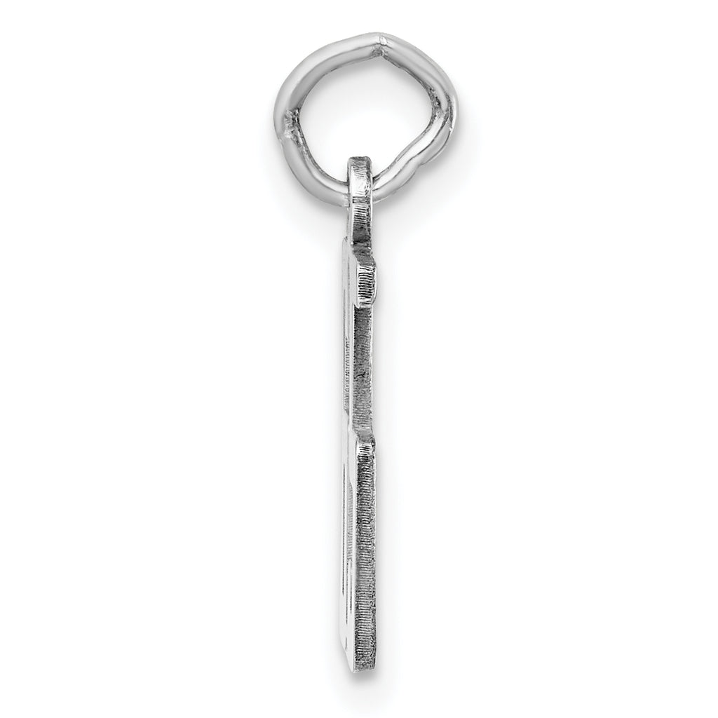 Sterling Silver Rhodium-plated Small Elongated Pol Number 65 Charm