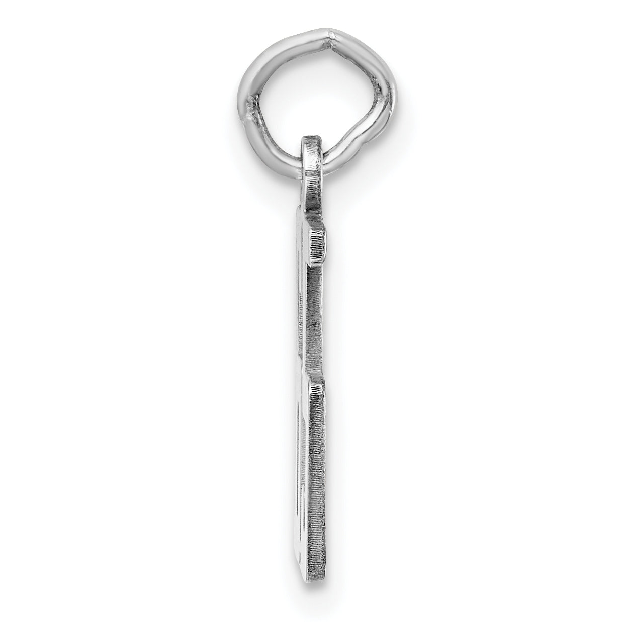 Sterling Silver Rhodium-plated Small Elongated Pol Number 65 Charm