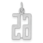 Sterling Silver Rhodium-plated Small Elongated Pol Number 65 Charm