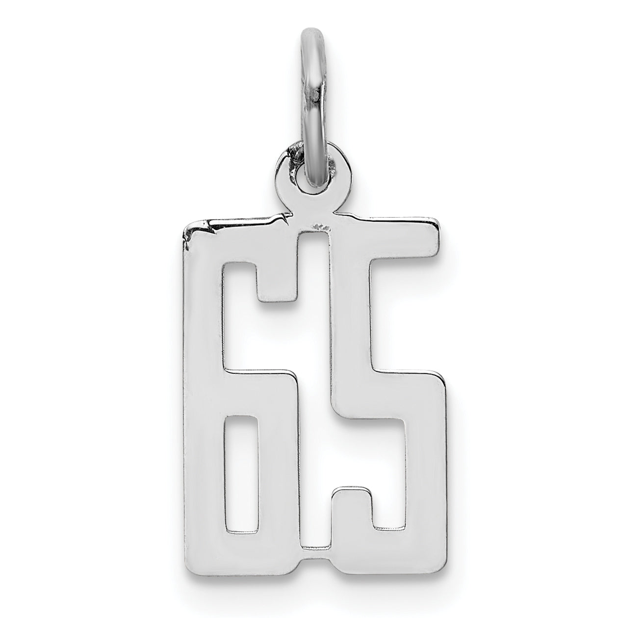 Sterling Silver/Rhodium-plated Elongated Number 65 Charm Main image