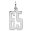 Sterling Silver/Rhodium-plated Elongated Number 65 Charm