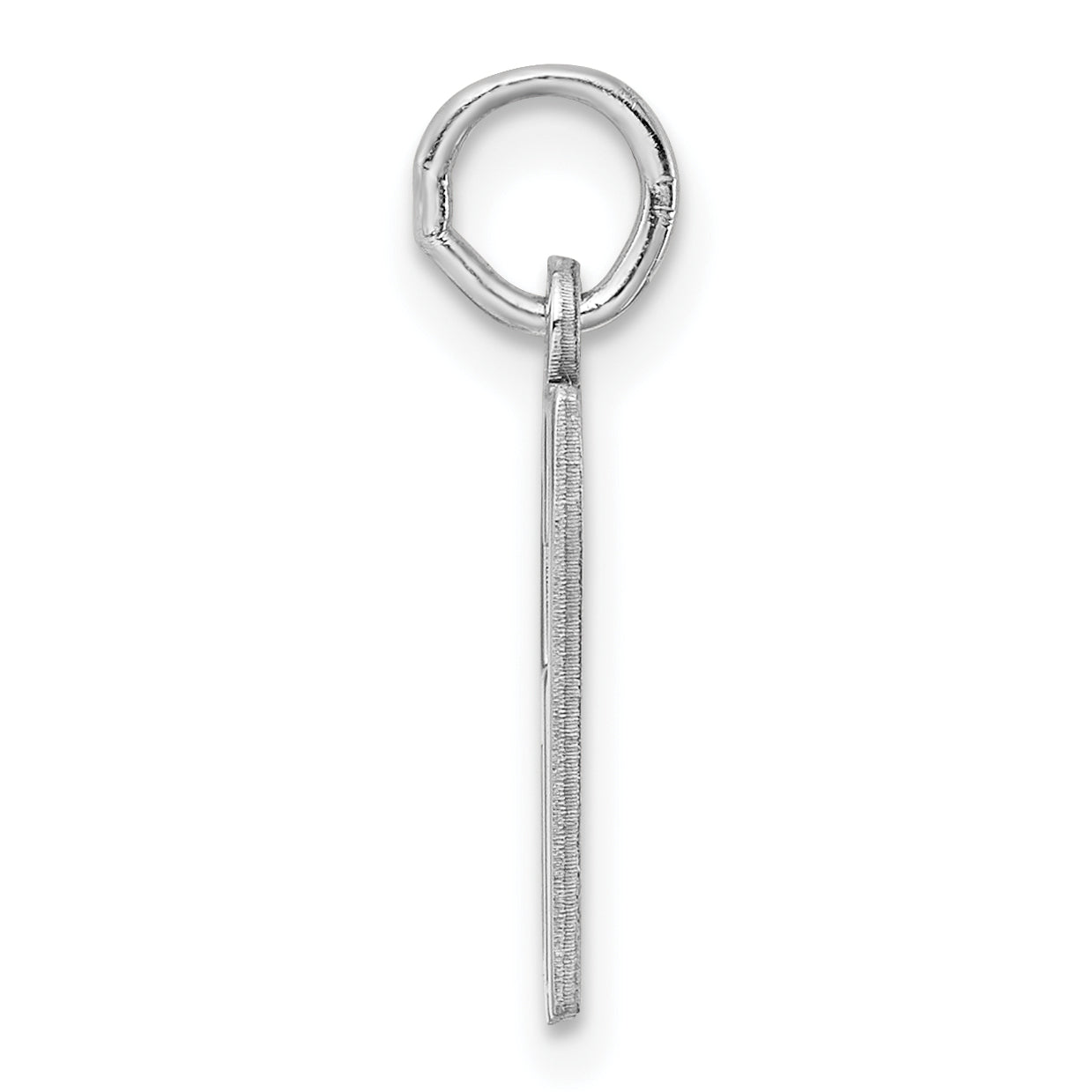 Sterling Silver Rhodium-plated Small Elongated Pol Number 67 Charm