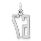 Sterling Silver Rhodium-plated Small Elongated Pol Number 67 Charm
