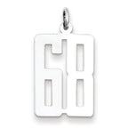 Sterling Silver/Rhodium-plated Elongated Number 68 Charm