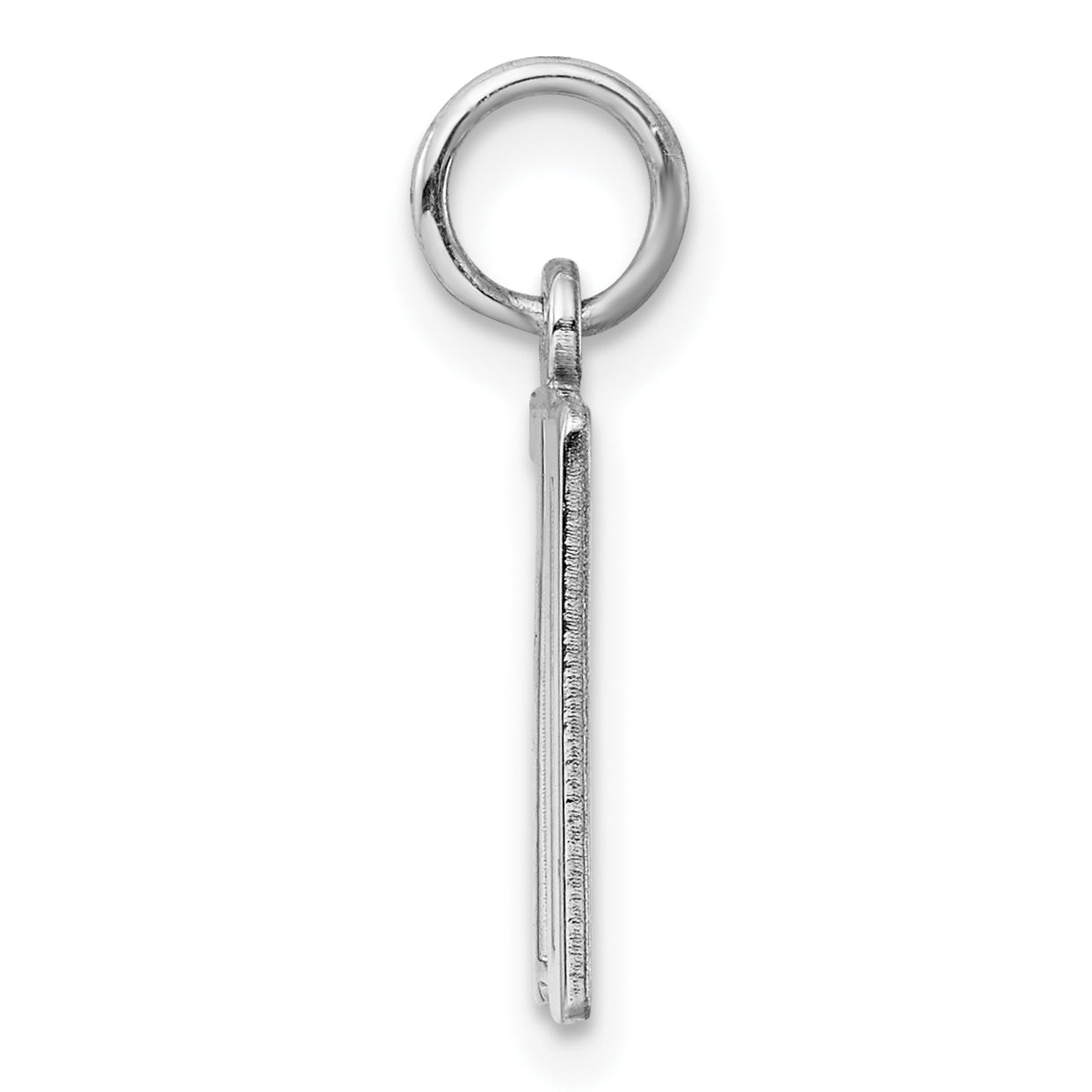 Sterling Silver Rhodium-plated Small Elongated Pol Number 70 Charm Secondary image