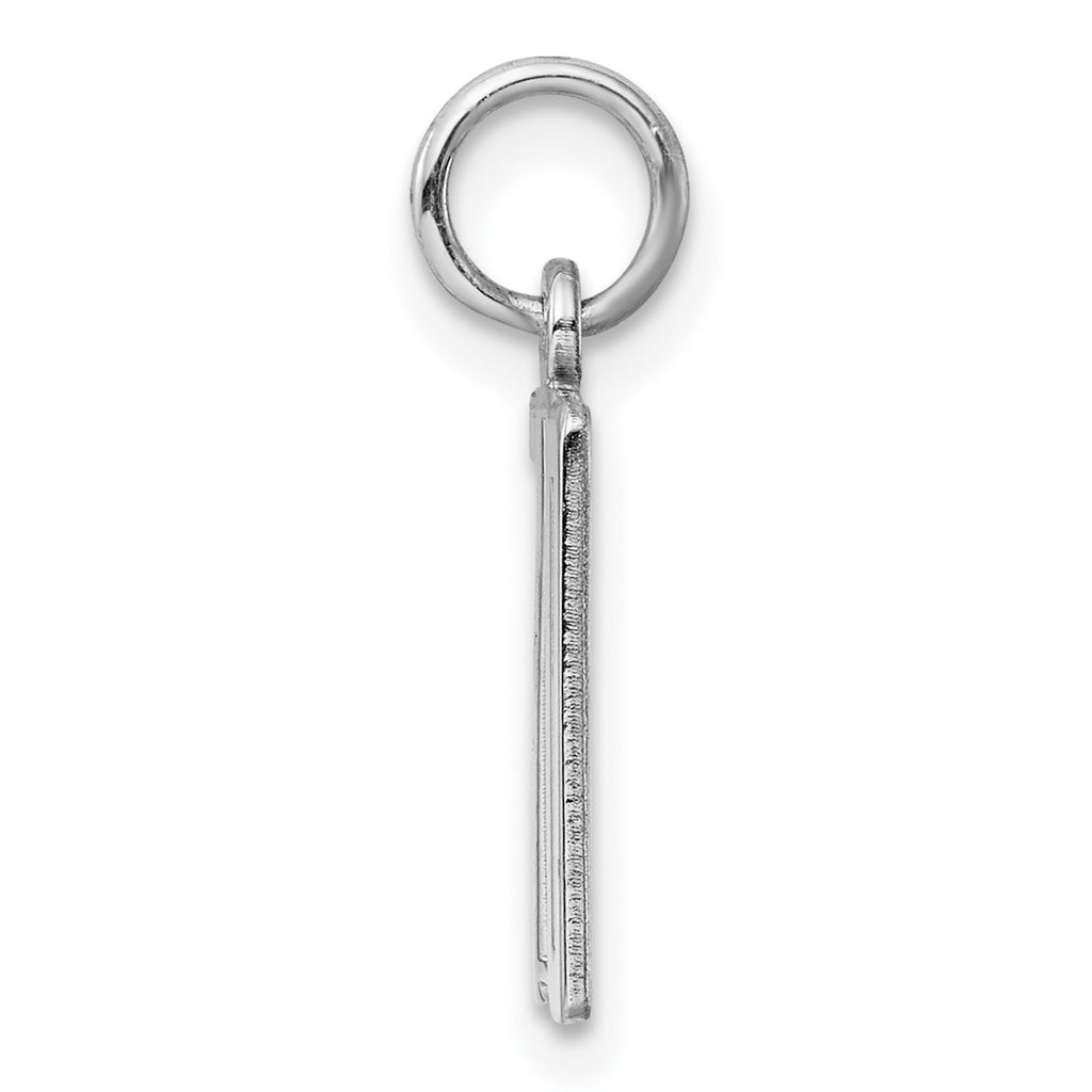 Sterling Silver Rhodium-plated Small Elongated Pol Number 70 Charm