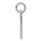 Sterling Silver Rhodium-plated Small Elongated Pol Number 70 Charm