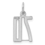 Sterling Silver Rhodium-plated Small Elongated Pol Number 70 Charm