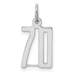 Sterling Silver/Rhodium-plated Elongated Number 70 Charm