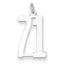 Sterling Silver/Rhodium-plated Elongated Number 71 Charm