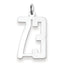 Sterling Silver/Rhodium-plated Elongated Number 73 Charm