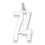 Sterling Silver/Rhodium-plated Elongated Number 74 Charm