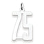 Sterling Silver/Rhodium-plated Elongated Number 75 Charm
